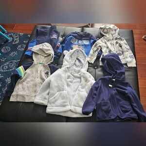 Boys 18 Month Sweatshirts And Hoodies Lot Bundle Euc